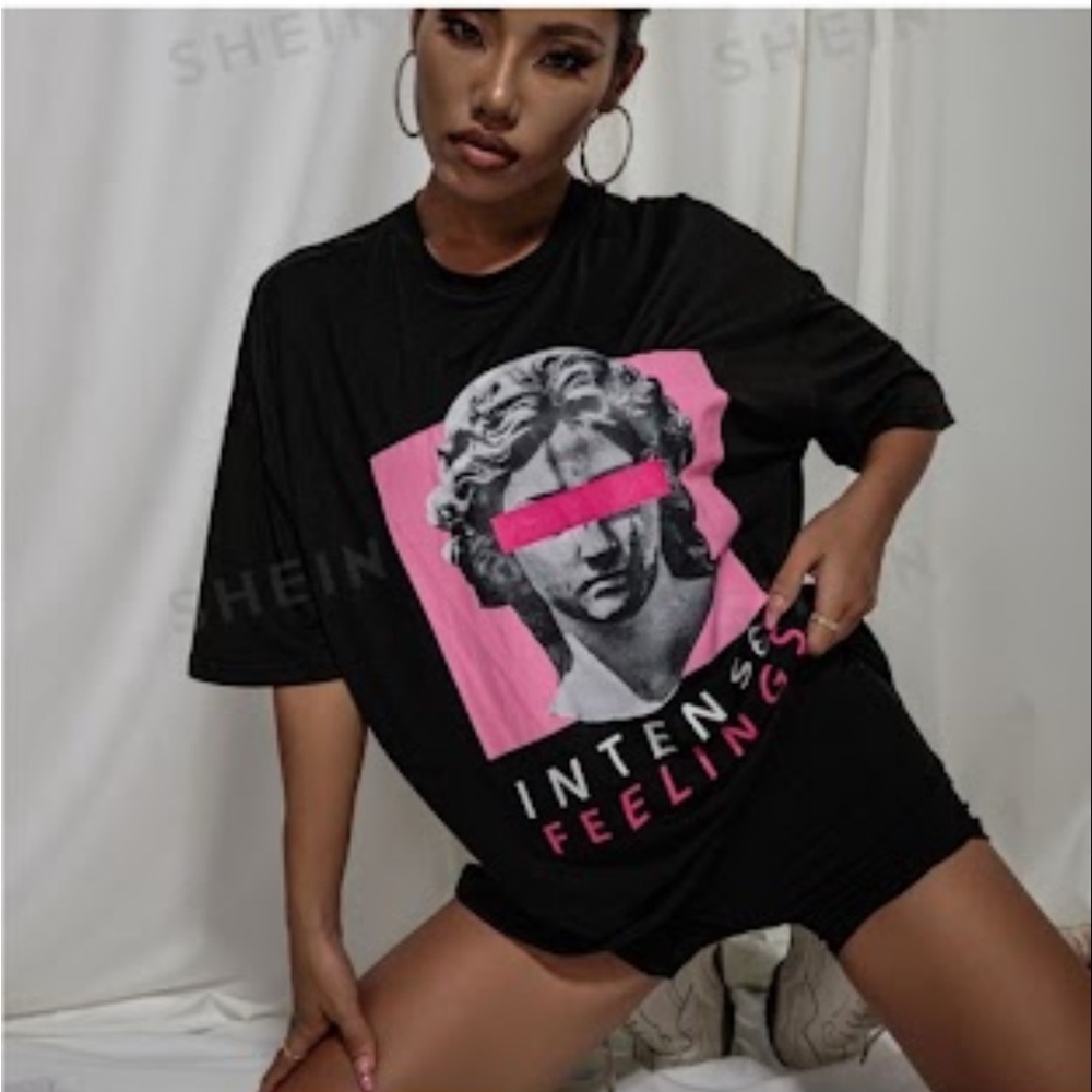 A SHEIN Letter & Graphic tee